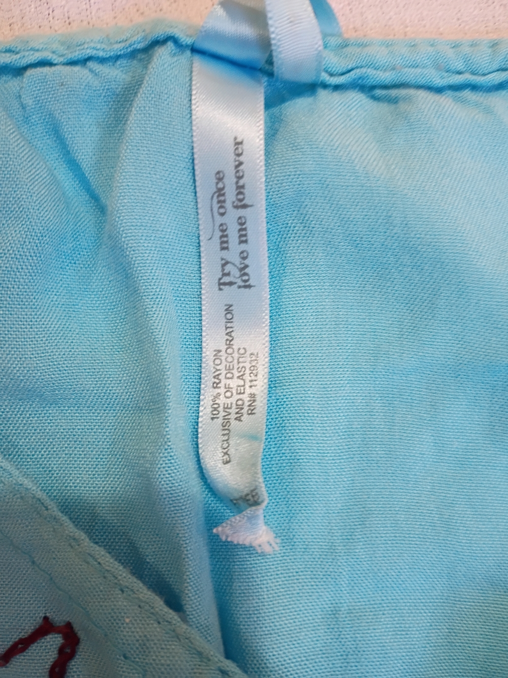 Light Blue Rayon Top with Embroidered Detail